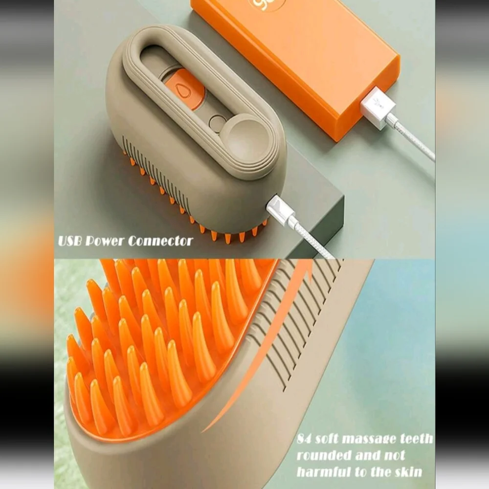 3 in 1 Steamy Hair Brush with Steamer - Suitable for Cats, Dogs, and All Pets